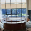 Nantong Seafood Hotel solid wood dining table, restaurant luxury private room, light luxury electric round table, club electric revolving table Application Scenario